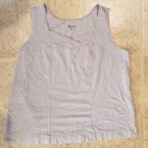 FREE w Purchase D & Co Womens Essentials Light Gray Crossover Tank Top 2X